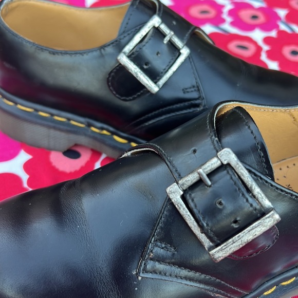 🏴󠁧󠁢󠁥󠁮󠁧󠁿 Dr. Martens MIE Vintage Monk Strap Black Oxfords UK 4 - Picture 11 of 17